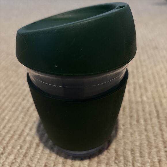 Barbour Glass Coffee Cup Green With Lid - Picture 6 of 7